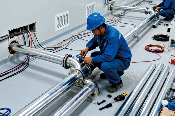 工业管道的日落之美